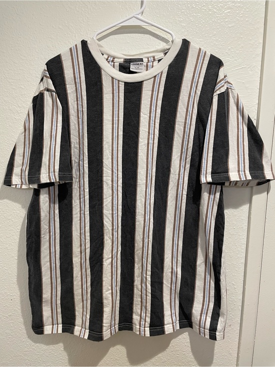 Cotton On Other - Cotton On Mens Vertical Stripe XL Loose Fit Black White Beige Tee